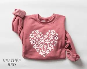 Paw Heart Valentines Sweatshirt, Heart Shirt, Dog Owner Gift, Dog Lover Sweater, Valentines Day Gift, Dog Mom Tee, Love Shirt - EVA RAMOS