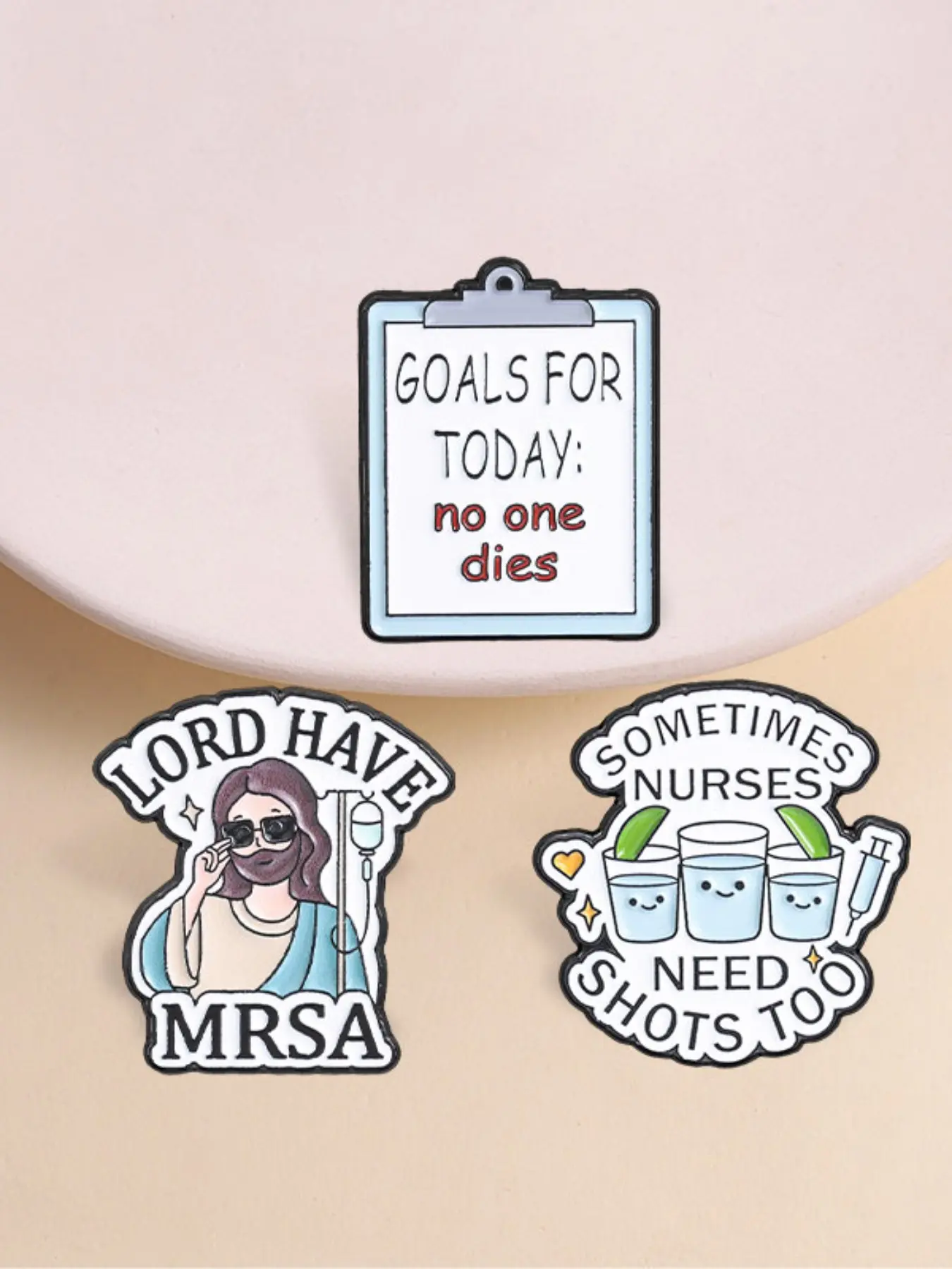Nurse Life Enamel Pin Set, Alloy Brooch Pin, Healthcare Theme Funny Humorous Design Healthcare Worker Lapel Pins, Unique Gift Idea for Nurses & Medical Professionals, Durable & Stylish Accessories