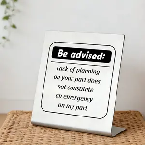Funny Office Desk Sign, Lack of Planning Sarcastic Decor, Perfect Coworker Gift, Ideal for Home Work Cubicles, Humorous Desk Accessory