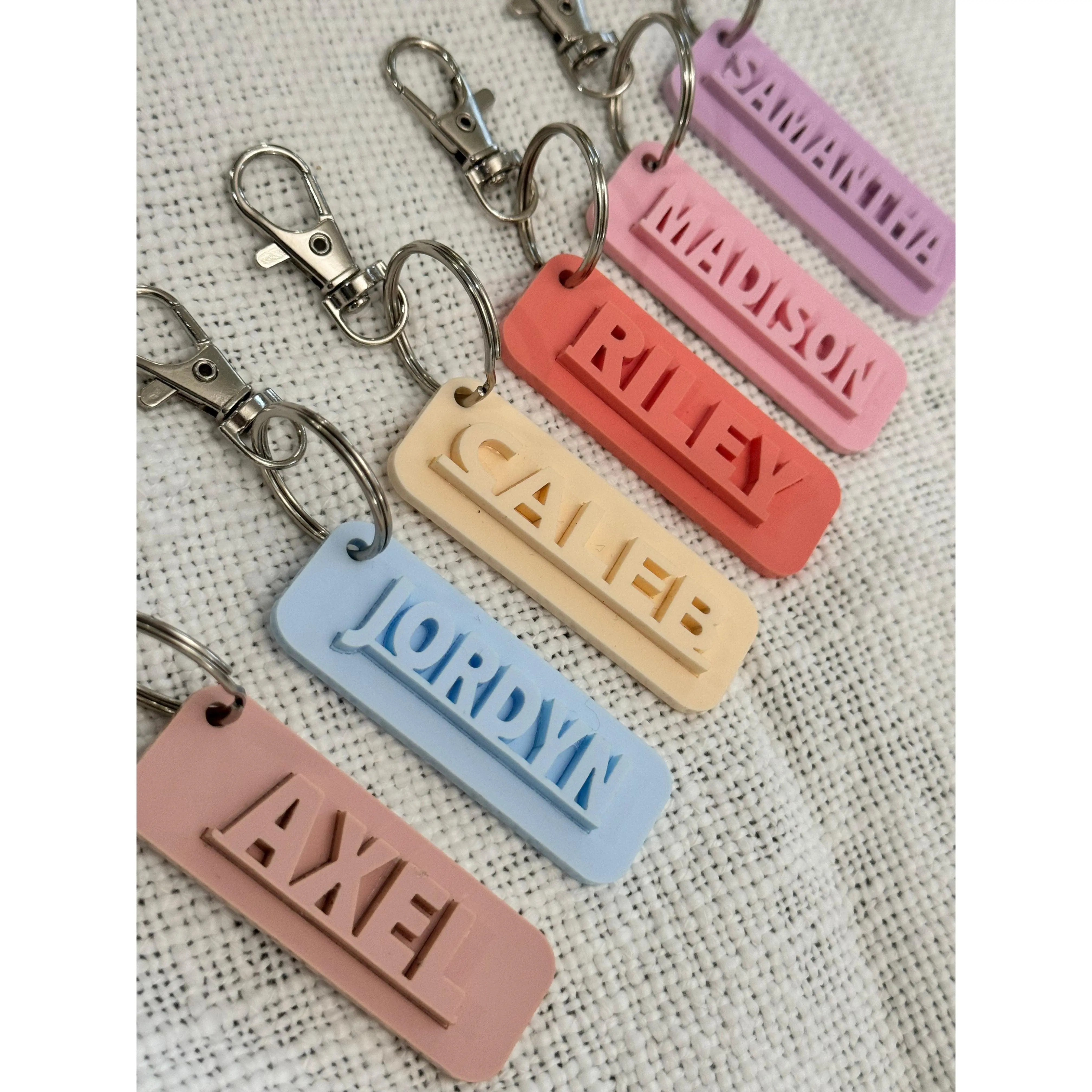Personalized Acrylic Key Chains - Spring Color Collection Personalized Acrylic Key Chains - Spring Color Collection