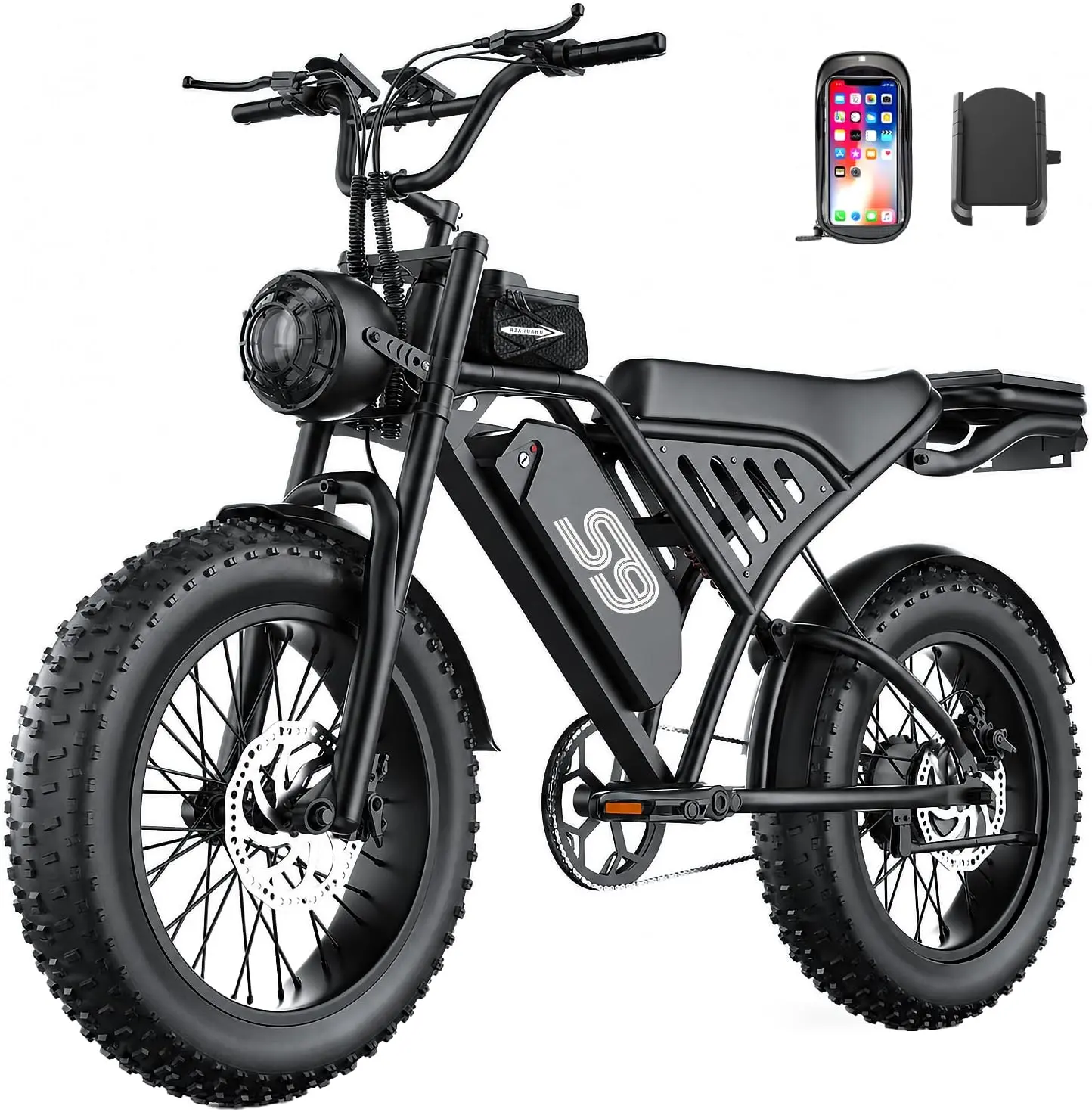 Electric Bike for Adults 2500W Peak 36MPH 65Miles 48V 20AH Removable Battery 20" Fat Tire All-Terrain with NFC Password Unlock