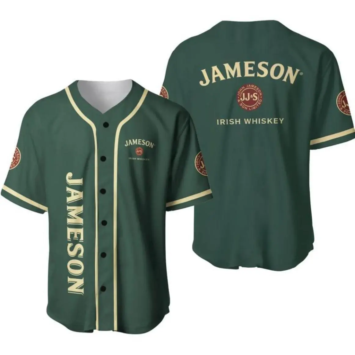 Trendy Jameson Irish Whiskey Unisex Baseball Jerseys, Back To School Shirt, Summer Shirt, Clean Lines, Minimalist Look, Full