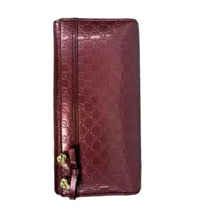Pre-owned Patent Leather Clutches & Wristlets Gucci Metallic Pink Microguccissima Heart Flap Wallet