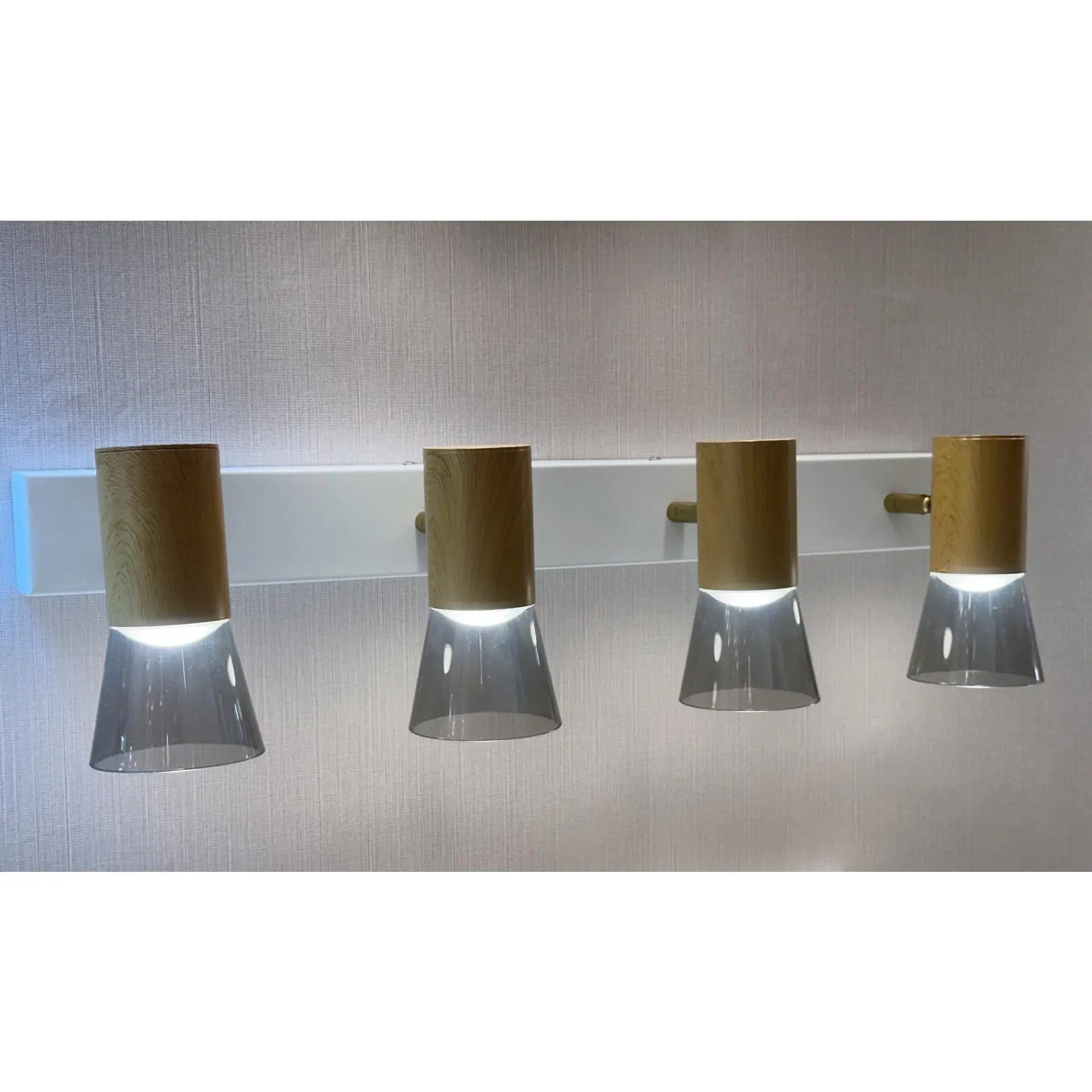 Halo Flare Vanity Light – Matte White, Gold & Chrome Cone Series