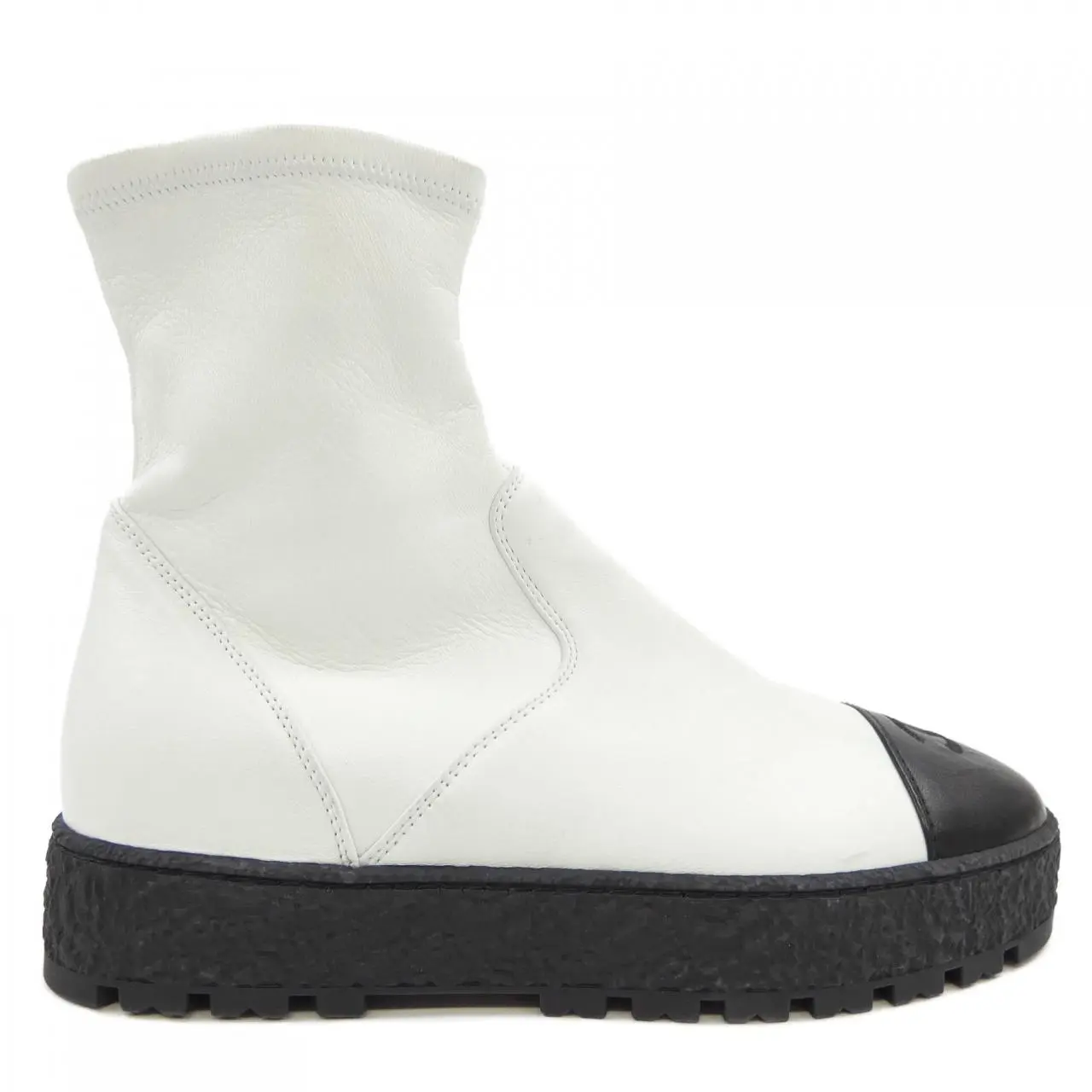 Pre-owned CHANEL Lambskin Small Leather Goods ANKLE BOOTS Stretch Ankle Boots