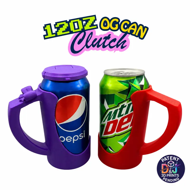 12oz OG Plastic Clutch Beverage Holder - Durable, Lightweight, Travel-Friendly Kitchen Drinkware Accessory, Hand Wash Safe, Keeps Energy Drink Cold, Optional Lid Add-On, Glow-In-The-Dark & Multiple Colors, Customizable Cover for Soda, Glow-In-The-Dark Col