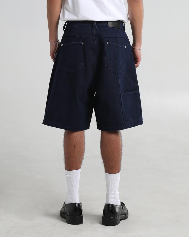 Double Knee Paisley Denim Shorts