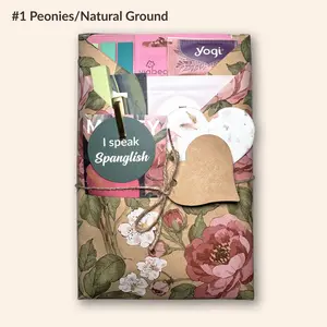MAMEY Book Self Care Gift Bag Set - Spanglish Novel by Latina Author - Signed Paperback Book, Collagen Face Mask, Rose Eye Mask, Yogi Tea, Heart Seed Flower Paper, Stickers, Pen & Highlighter, Heart Tag Cozy Literary Gift Box