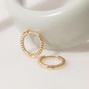 Adorn512 Rope Hoop Huggies Earrings - Elegant Design For Comfortable Everyday Wear