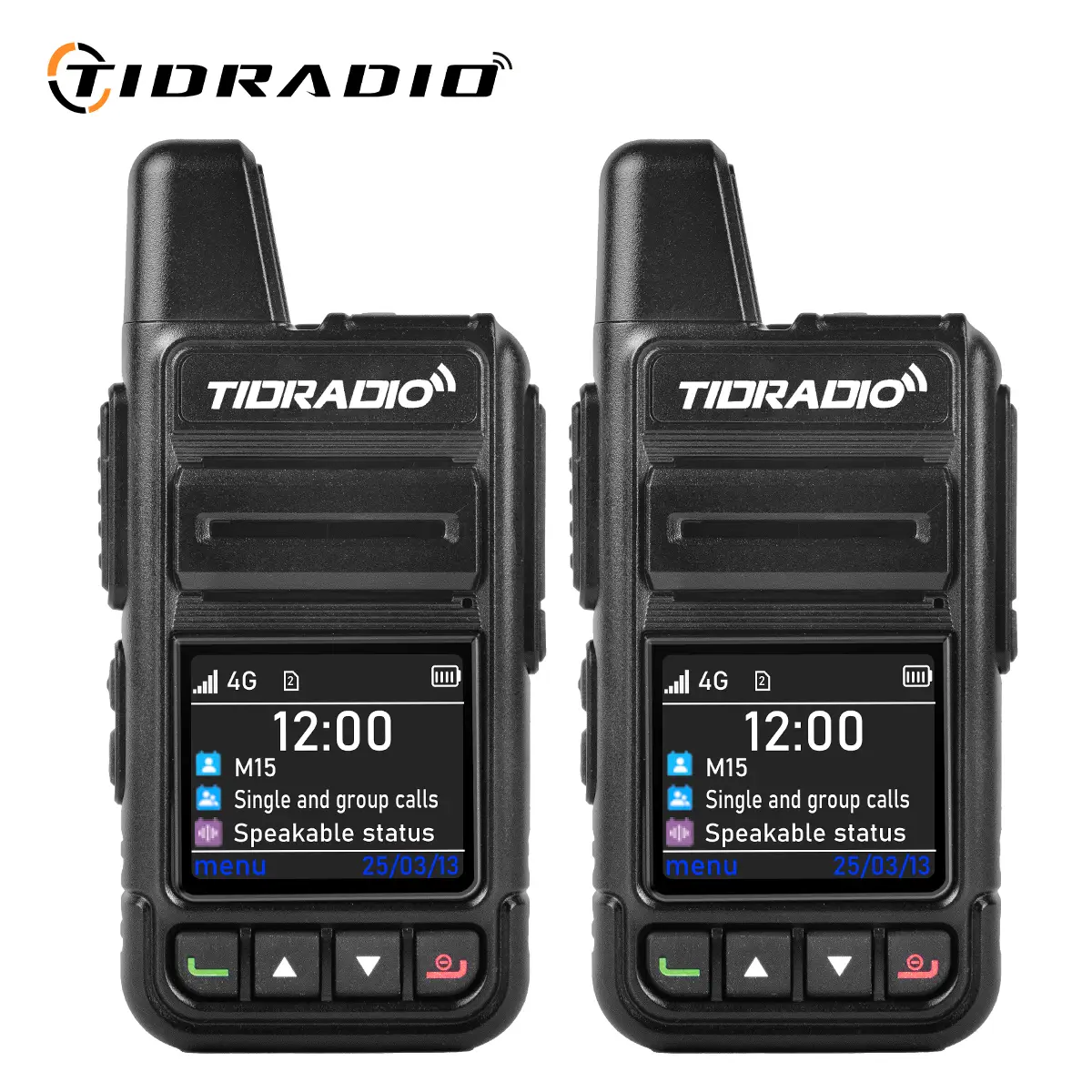 TIDRADIO TD-M15 Global POC Radio with 1 Year SIM Card Walkie Talkie Long Range 4G Network 2 Way Radio 5000 KM for Hiking and Camping 3000mAh Battery C