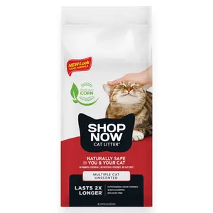 Natural Corn Clumping Cat Litter for Multiple Cats, Flushable, Low Tracking, 99% Dust Free with Long-Lasting Odor Control, 8 lb