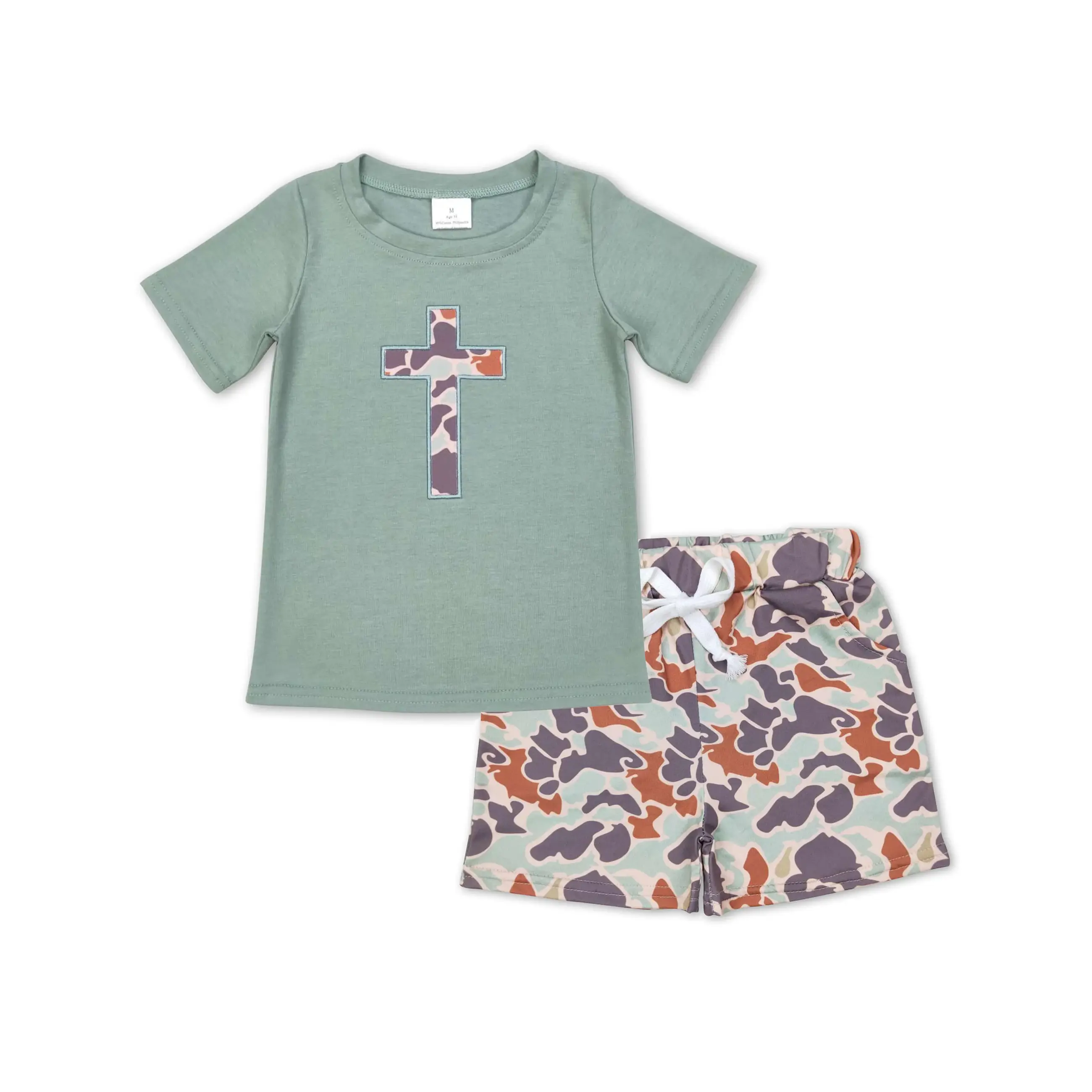 Toddler Easter camo cross Spring Shorts Boys Outfit