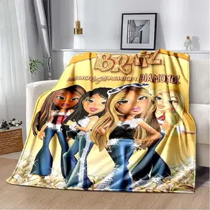 3D Print Cartoon B-Bratz Flannel  Blanket,Multi-purpose Holiday Gift Blanket Warm And Soft Blankets All Seasons