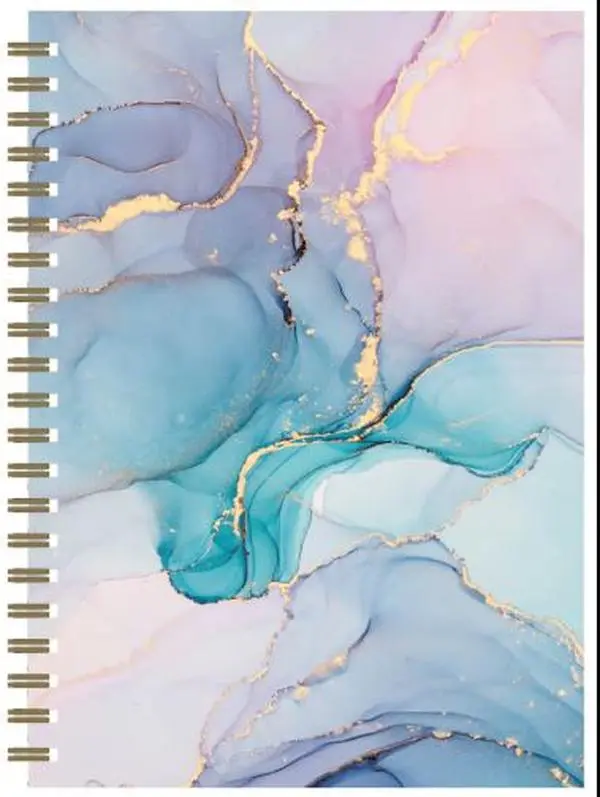 Page Publications Abstract Marble Spiral Coil Notebook - Gold Accents, Pastel Marble Paper Design, for Creative Writing, Note Taking (Lifestyle Enthusiasts)