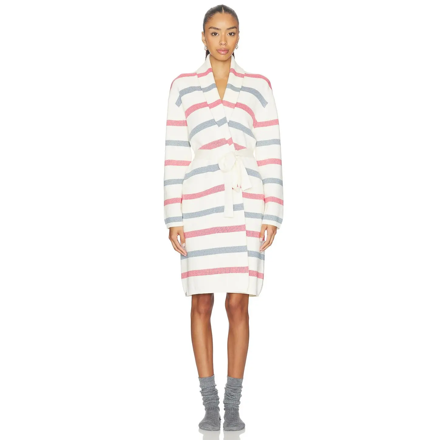 Barefoot Dreams CozyChic Ultra Lite Stripe Robe in Cream