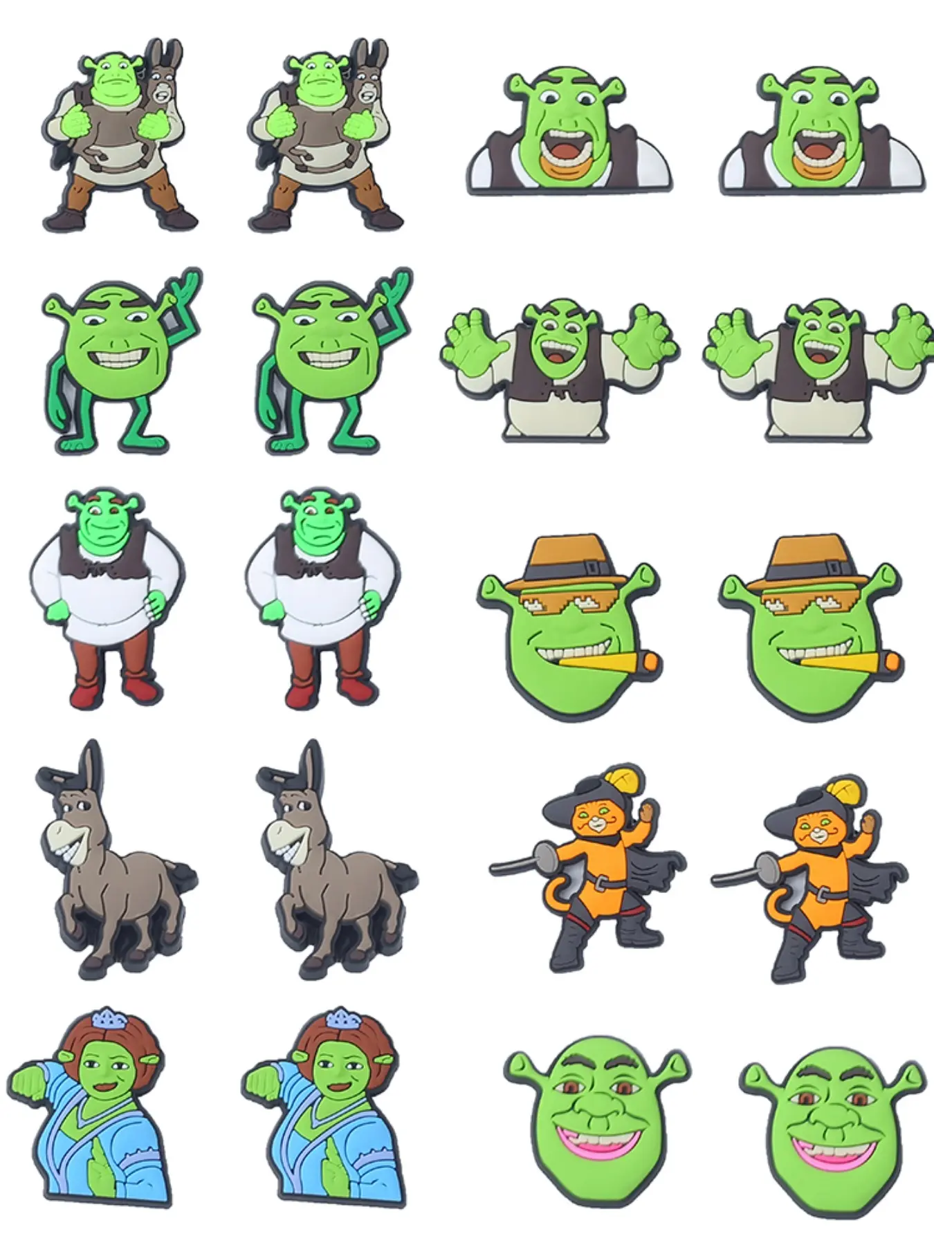 10/20 Pieces Shrek Cartoon Shoe Accessories, Kids' Shoe Decorations, Wristbands, Sandals, Christmas Gifts, Fashionable Choice, Shoe Charms