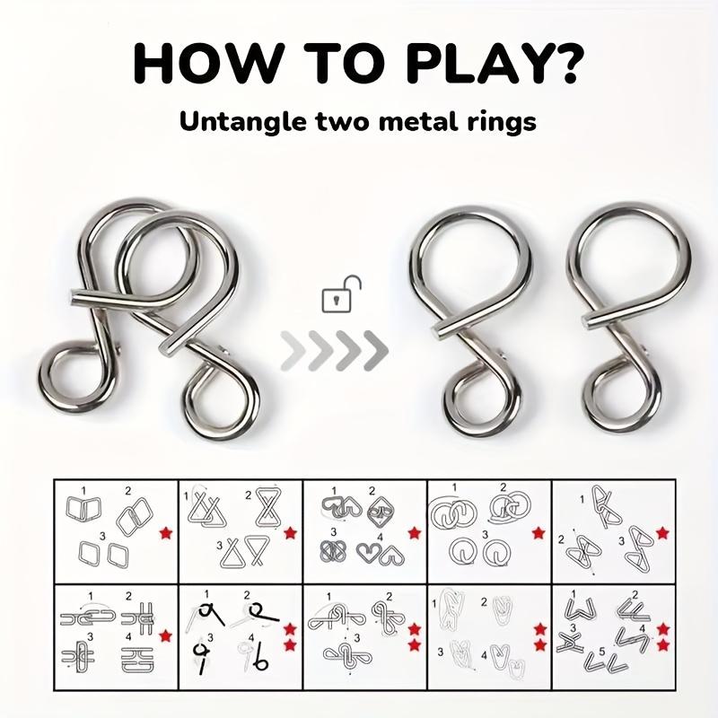 50pcs metal intelligence unlock puzzle Luban lock hole Ming lock nine chain complete set of puzzle, suitable for birthdays, Christmas, Thanksgiving, Halloween, New Year gifts