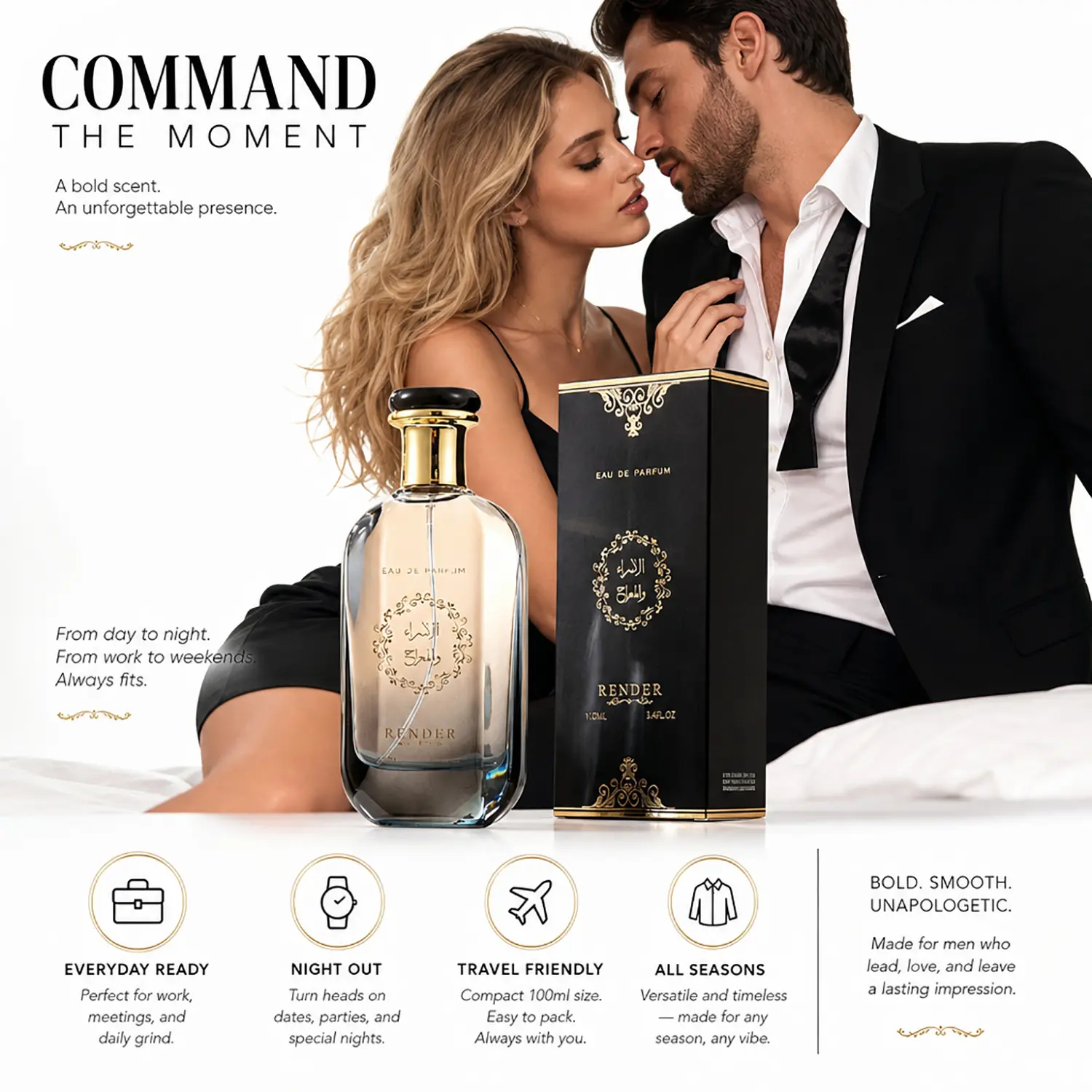 Women's Pheromone Perfume, with pheromone blend, long-lasting crisp Strawberries & sandalwood fruity notes, crafted for her to make him obsess over you and create an unforgettable night together. Perfect for Ramadan, Mother's & Christmas. 100ml/3.4fl.oz.