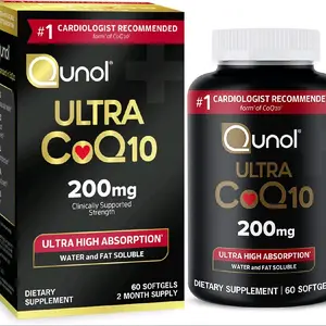 Qunol CoQ10 200mg Softgels - Ultra High Absorption Coenzyme Q10 Supplements - Edible, Fitness Healthcare