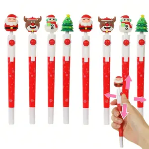 Christmas Themed Ballpoint Pens Set, Ink, 0.5mm Tip, Santa Tree Snowman Design, Perfect Gift Office Birthday Filler, Writing Stationery