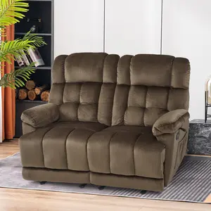 Power Reclining Loveseat with Heat and Massage, Fabric 6237
