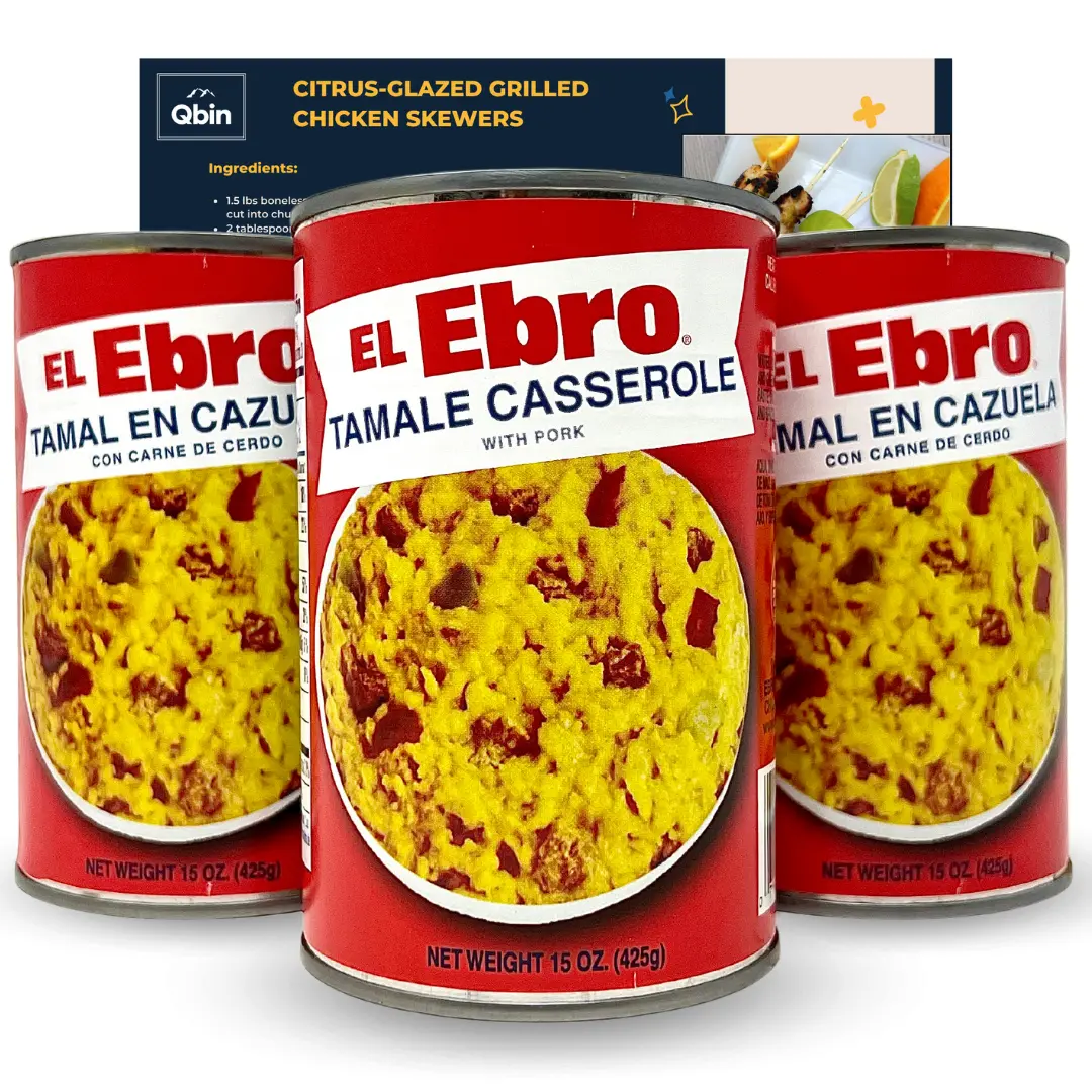 El Ebro Traditional Seasoned Pork Tamale Casserole - Ambient, Room Temp, 15oz Each, Pack of 3, Ready to Eat