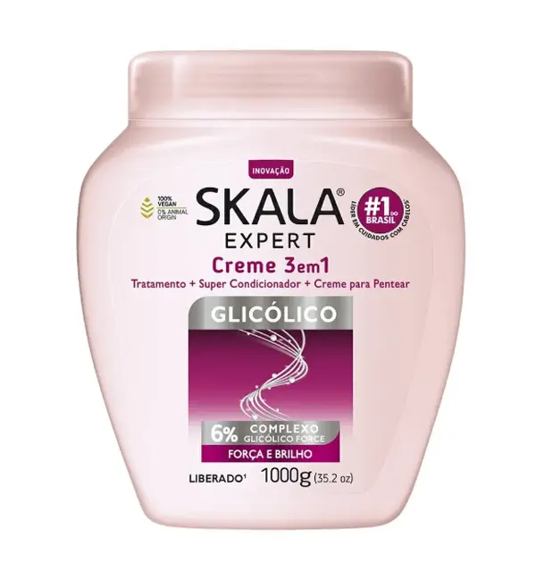 Skala Glicólico Youth 3-in-1 Deep Conditioner & Hair Treatment, Hydrating Haircare with Glycolic Acid to Repair Weak, Dull Hair, 35.2 oz, Repairs Damage, Cream, Any, 35.2Oz, Moisturizing