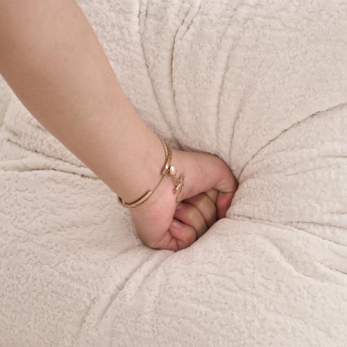 【Bellemave】Curved Boneless Sofa,Compression Modular 110'' Sectional,White High-Density,Couches Sleeper for Living Room Bedroom Apartment Lounge,Chenille