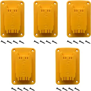 5-Pack Drill Tool Holders for Dewalt 20V/12V & Milwaukee M18, Wall Mount Tool Organizer for Garage Storage (Yellow)