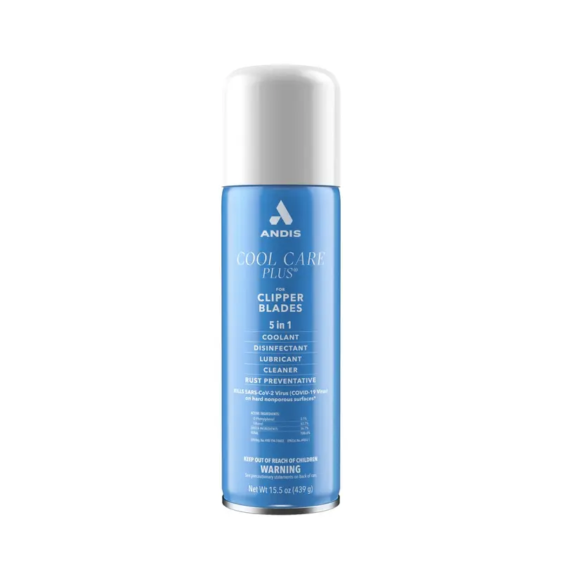 Andis 12750 Cool Care Plus 5-in-1 Clipper Spray - 15.5 oz Aerosol Cleanser Can (458ml Liquid), High-Pressure Nozzle, Sure Grip, Antibacterial Disinfectant, Coolant, Moisturizer, Rust Preventative for Barber Blade Care and Treatment