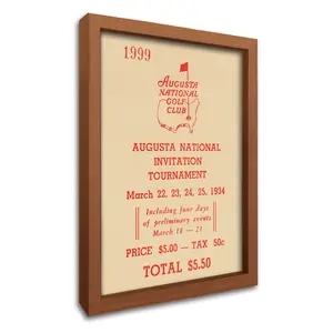 Framed Vintage Golf Wall Decor, Masters Golf Augusta National 1934 Tournament Wall Art Canvas Poster for Living Room Bedroom Office Decorations