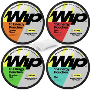 Wip Sampler 200mg - 15 Energy Pouches Each - 4 Flavors Available - Natural Caffeine Per Pouch