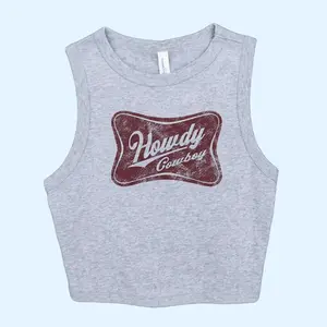 Howdy Cowboy Western Tank Top, Trendy Summer Wear,  Retro Rodeo Graphic Tee for Women, Country Girl Outfit