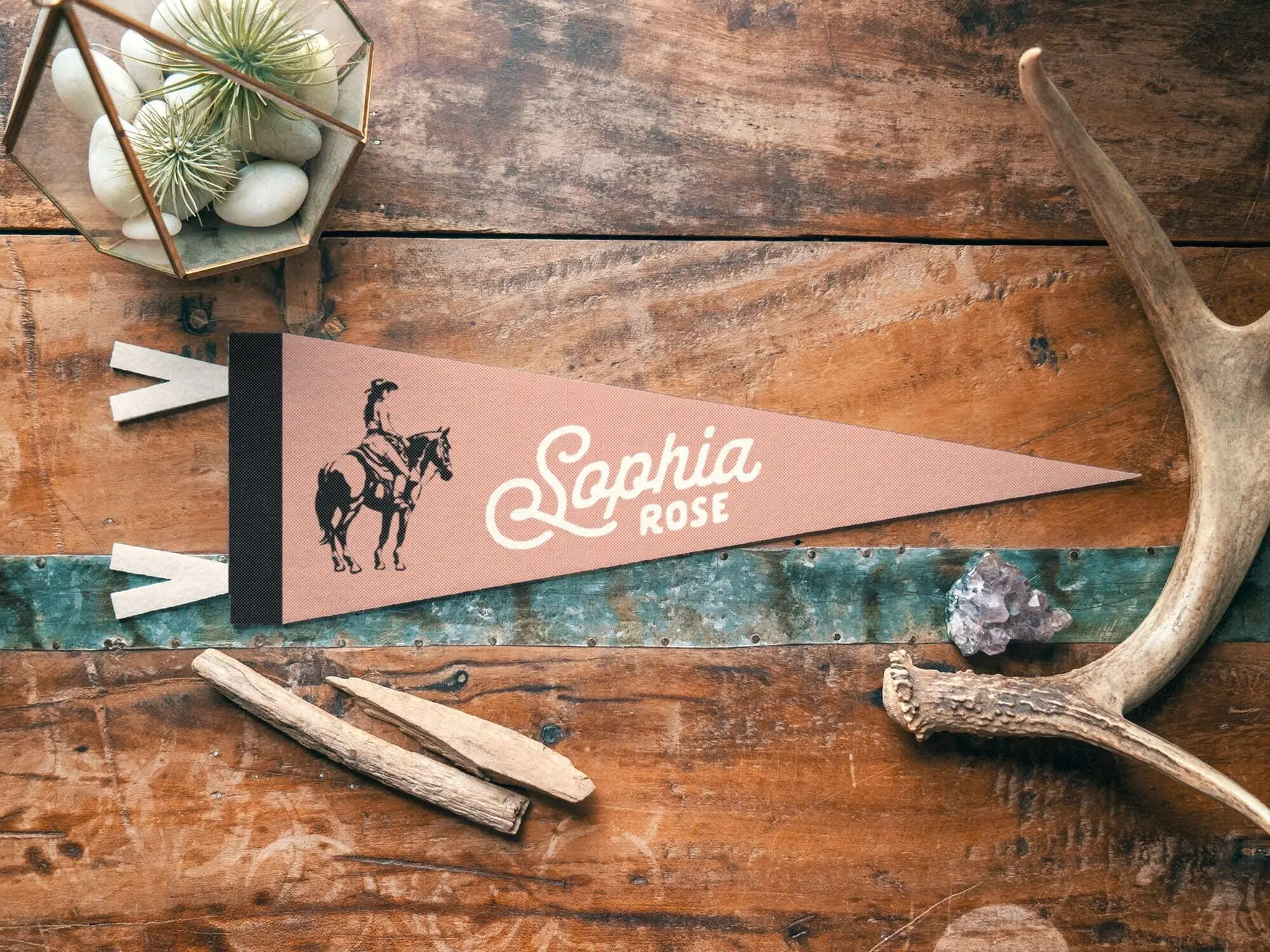 Custom Cowgirl Name Felt Pennant