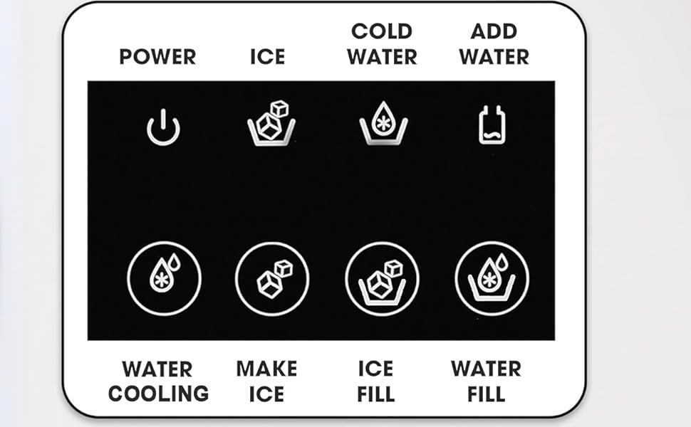 IKT Water Cooler Dispenser with Ice Maker Bottom Loading 18lbs Daily Capacity , 3 & 5 Gallon Bottles,for Home/Office, Black (No Hot Water)