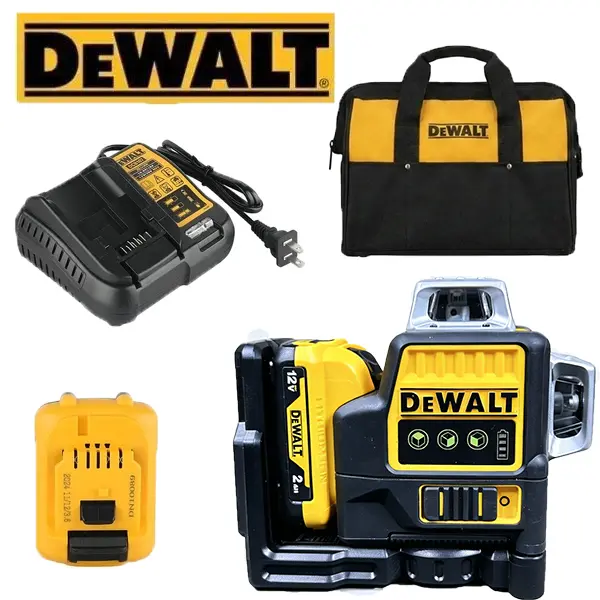 DEWALT DW089LG 3×360° Self Leveling Laser Tool With Bright Green Beam, High Accuracy Layout System For Construction, Wood Frame Installation, Ceiling Work, Drywall Projects And Professional Home Improvement Tasks meter 360-degree vertical