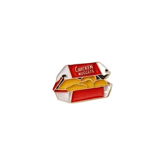 Cute small chicken nuggets enamel pin