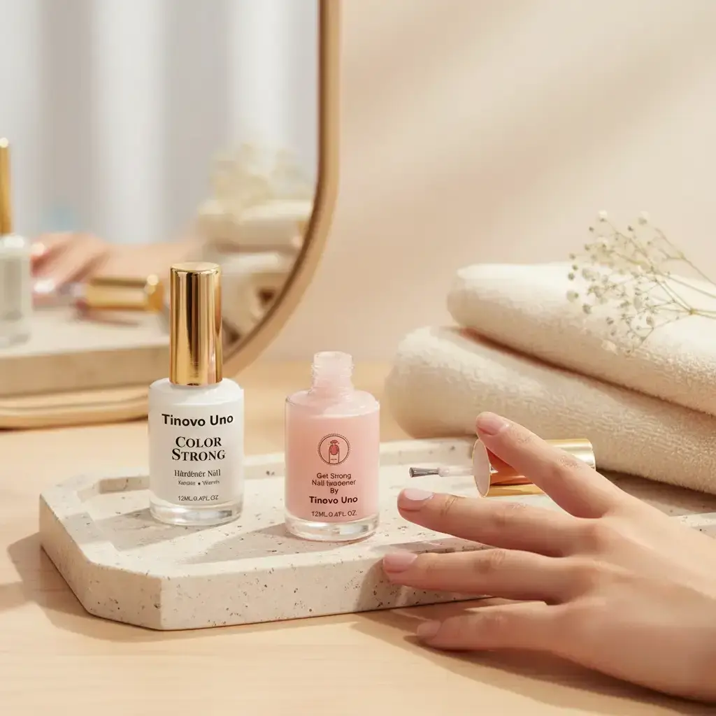 Tinovo Uno Pink & White Nail Polish Bundle, Nail Care, 12ML Each, Natural Drying, Long Lasting Glossy Finish, Fast Dry Formula, Nail Strengthener and Creamy Smooth Shine, Manicure