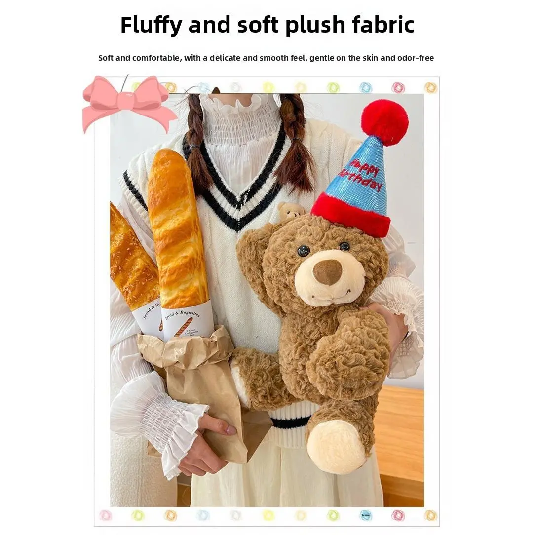 Short Plush Teddy Bear Doll - Soft Cotton Stuffed Toy, Cute Pillow, Intimate Couples Customized Gift, Sample Customization Option, Birthday Present for Girlfriend, Collectible Item, Customized Gifts, Couples Gifts, Intimate Couple Gifts
