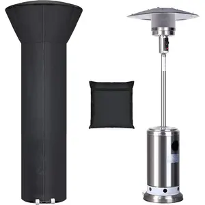 Patio Heater Covers with Zipper and Storage Bag,, Wind-Resistant, Sunlight-Resistant, Snow-Resistant, Black, 89'' Height X 33" Dome X 19" Base