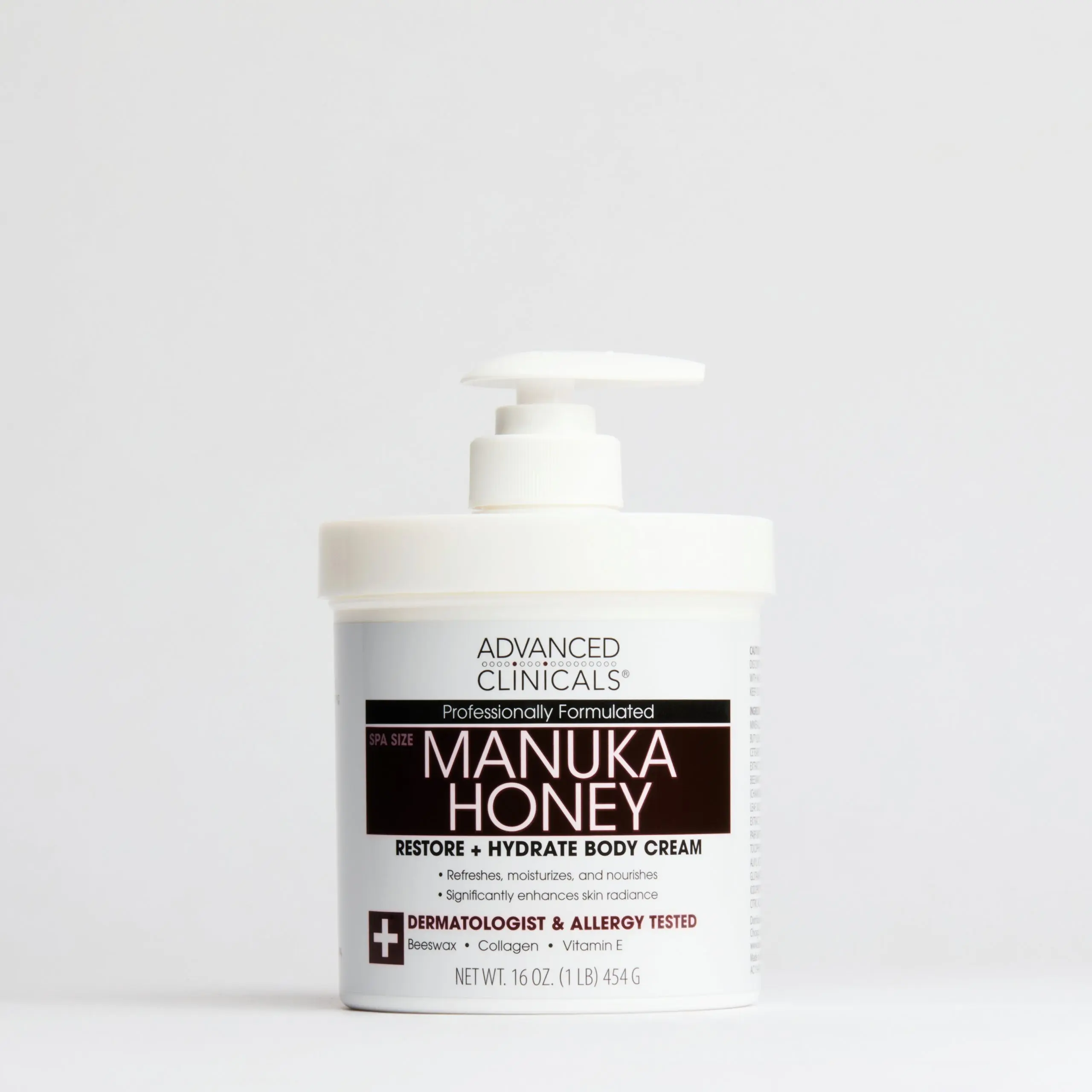 Advanced Clinicals Manuka Honey Body Cream Moisturizer – Smooth Body Care for Dry Skin, with Beeswax & Chamomile to Hydrate, Nourish, Soothe