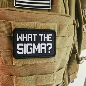 What the sigma meme 2"x3" morale patch with hook and loop backing