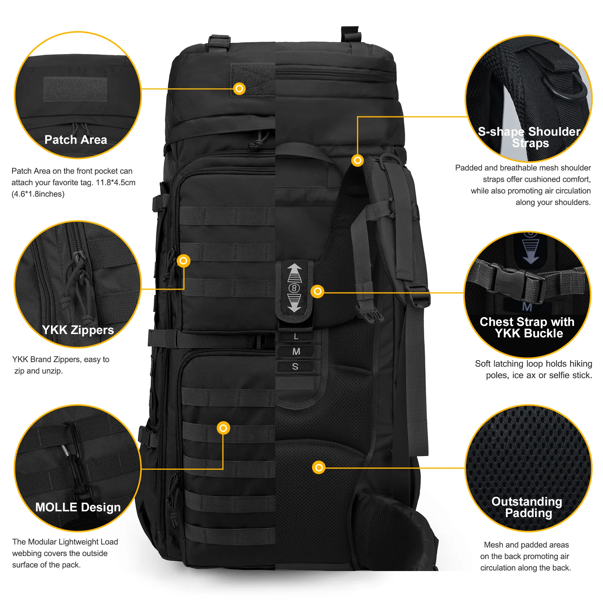 Mardingtop 75L Large Capacity Classic Tactical Military Casual Travel  Intemal Frame Backpack with Rain Cover, Versatile Molle System Webbing  Design for Hiking Outdoor adventure, Athletic Bag Durable Gear - TikTok Shop