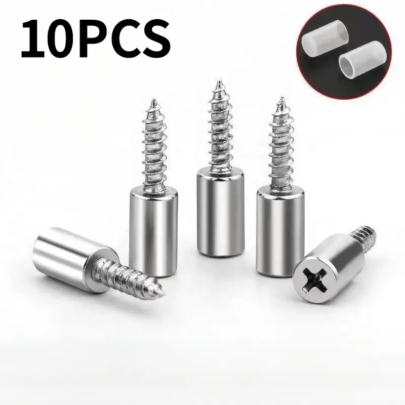 10pcs Metal Shelf Support Pins, Integrated Self-tapping Screws Shelf Brackets, Wardrobe Glass Shelf Fixing Brackets, Shelf Reinforcement Load-bearing, Furniture Hardware