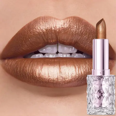 Huasurv Shiny Glitter Lipstick Lip Gloss, Long-Lasting Moisturizing Nourishing High Gloss Makeup, Natural Shine, Single Pack, Non-Flammable