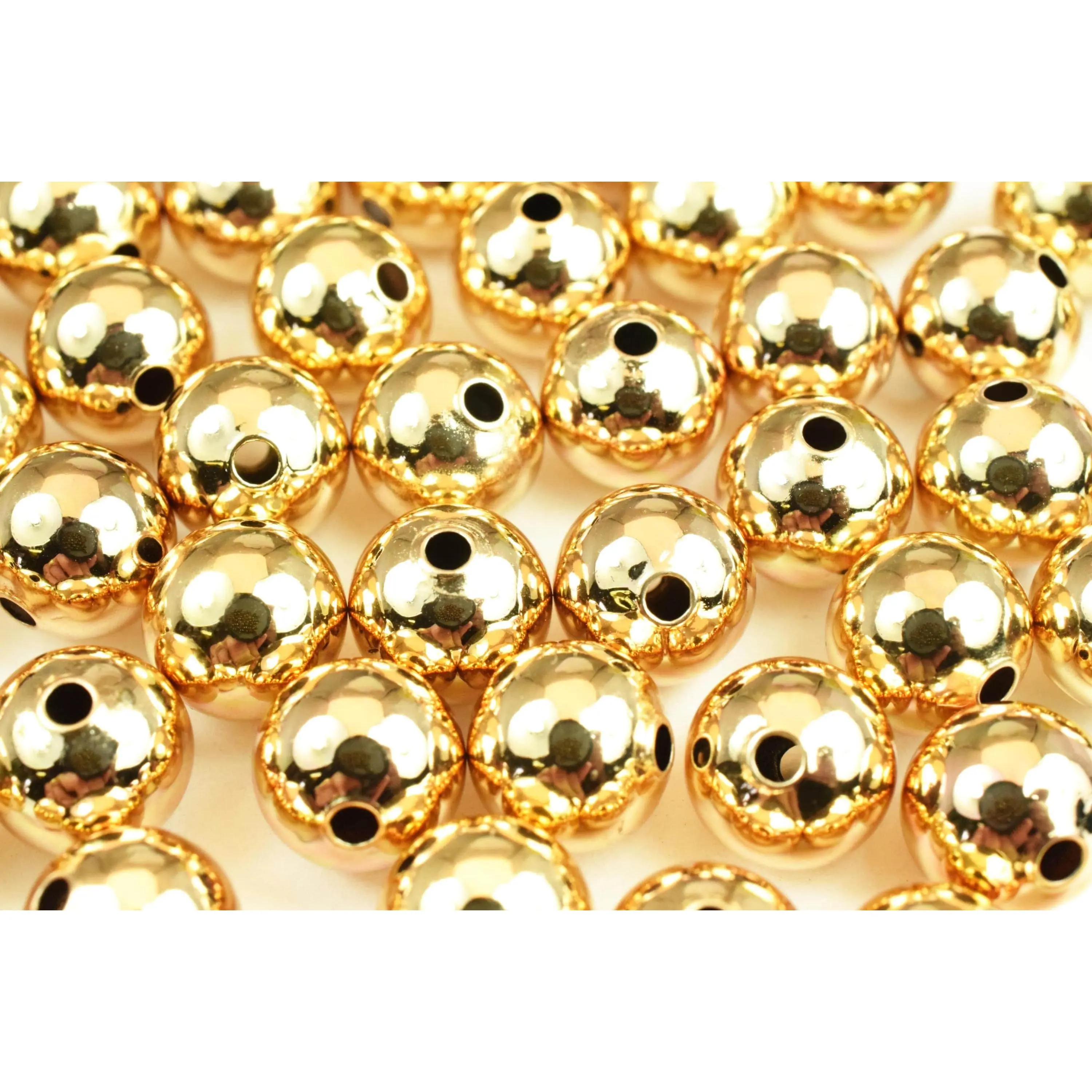 18K Gold Filled Look, Round Beads, Seamless Ball 2mm/3mm/4mm/5mm/6mm/7mm/ 8mm/10mm/12mm/14mm/16mm/18mm/20mm Spacer Findings Jewelry