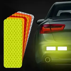 10 Piece High-Visibility Reflective Safety Stickers Waterproof Adhesive Decorations All Weather Collision Warning Essential for Cars Helmets Mailboxes Bags Car Accessories