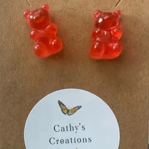 Orange yes Bright Orange Gum Gum Bear Earrings