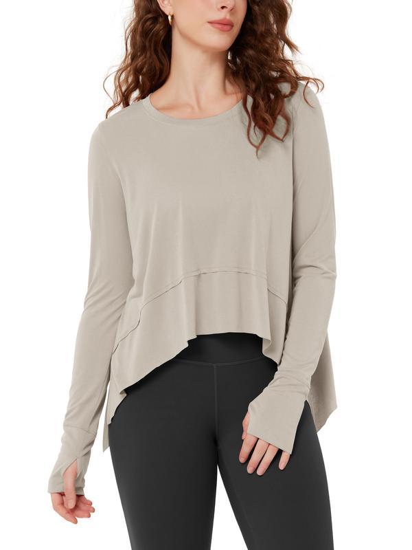 ODODOS Long Sleeve Tee for Women with Thumb Hole Athletic Gym Workout Crop Tops Yoga Shirts ODODOS Long Sleeve Tee for Women with Thumb Hole Athletic Gym Workout Crop Tops Yoga Shirts