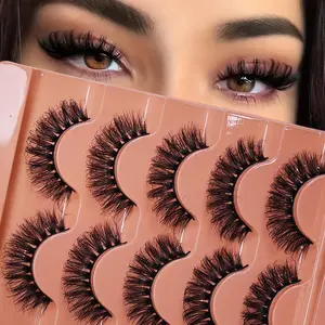 5 Pairs of Thick and Dramatic False Eyelashes, Suitable for Parties and Celebrations, Reusable Thick Eyelashes